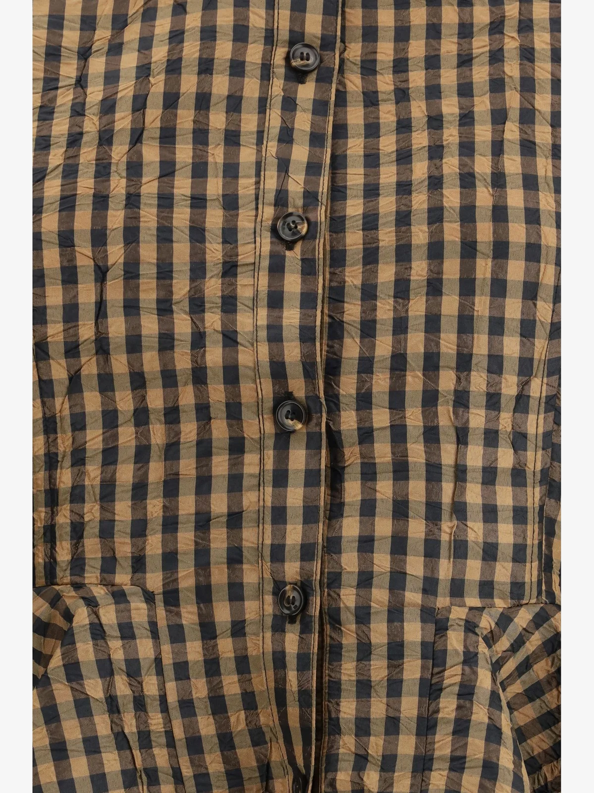 Camisa Crinkled Taffeta Check Peplum