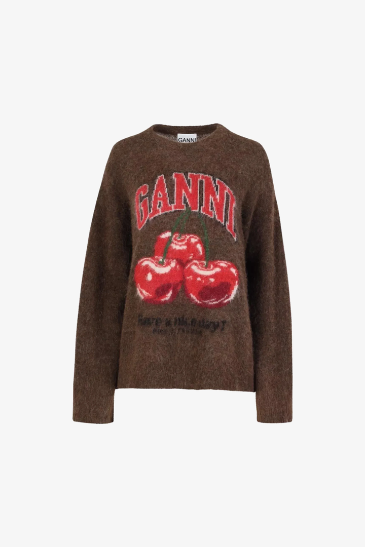 Jersey Oversized Brushed Alpaca Graphic GANNI JERSEY Malva CO