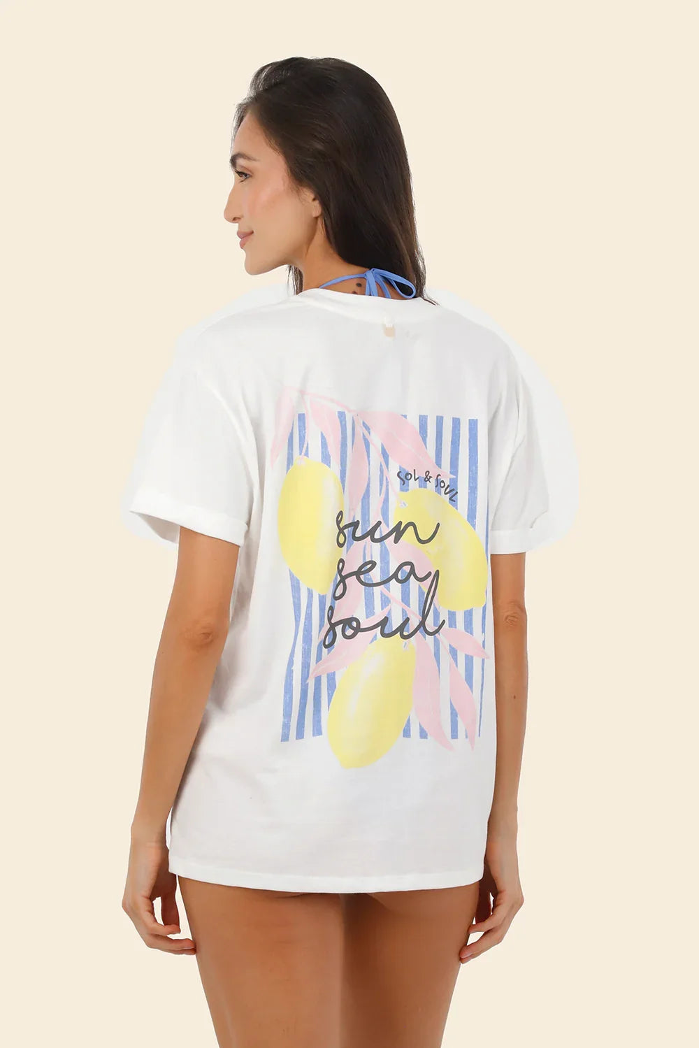 T-Shirt Overzise Zebra Line Blue