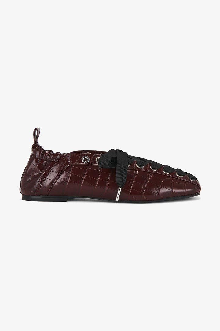 Ballerina Croco Pelinova Eyelets Lace Up