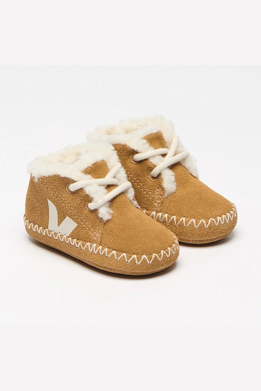 Tenis Veja Baby Fured Suede Camel Pierre