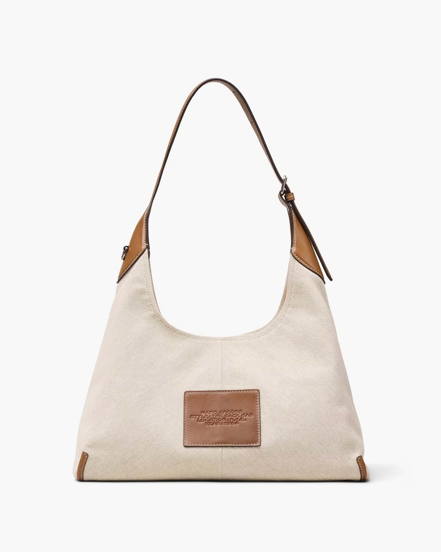 The Leather-Trim Canvas Belted Sack Bag