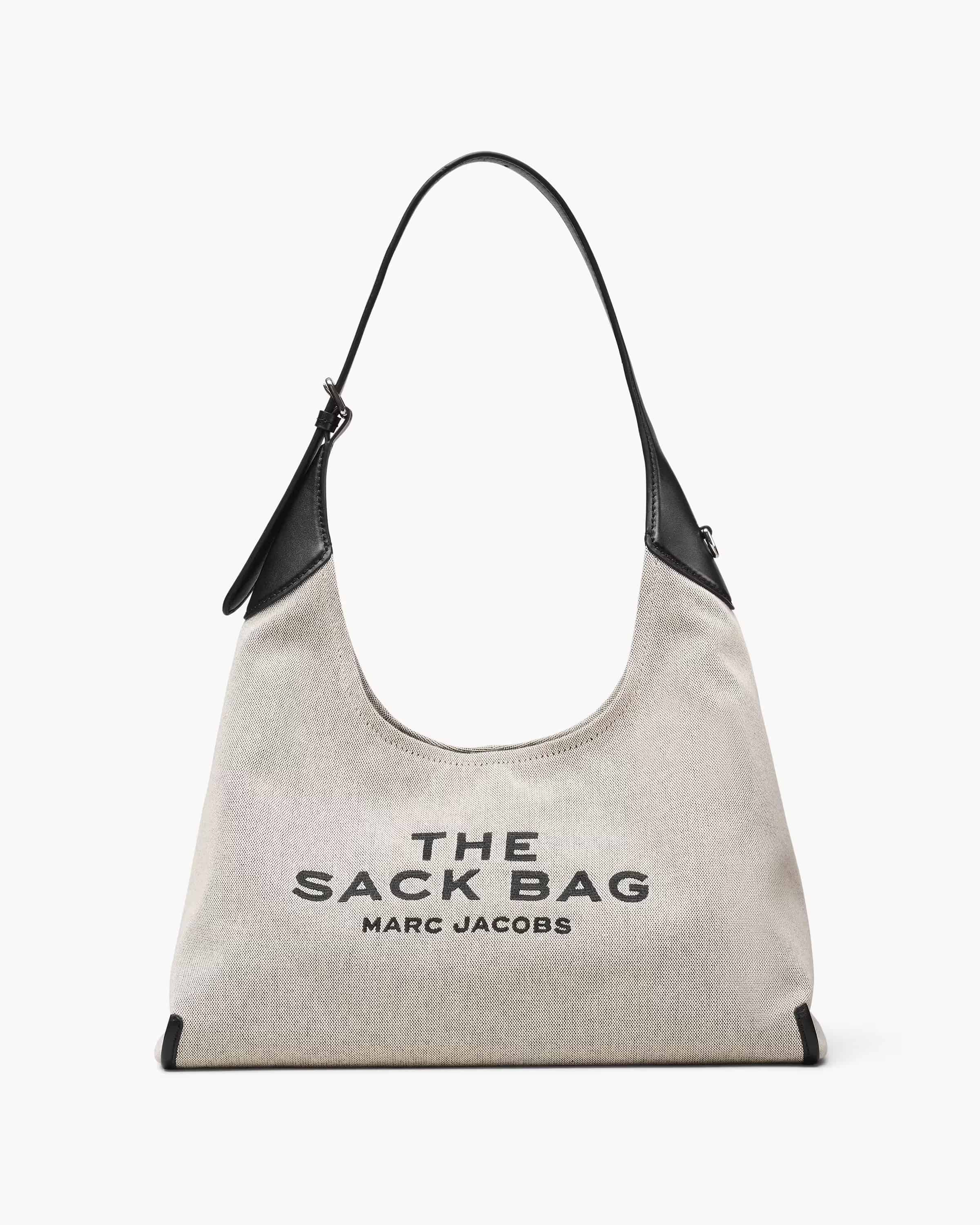 The Leather-Trim Canvas Belted Sack Bag