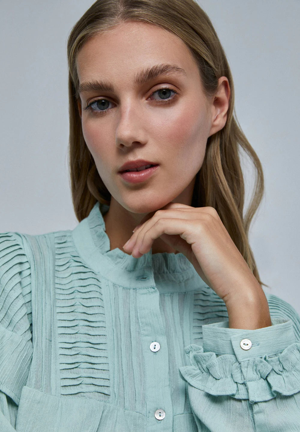 Blusa Pleat Ruffle