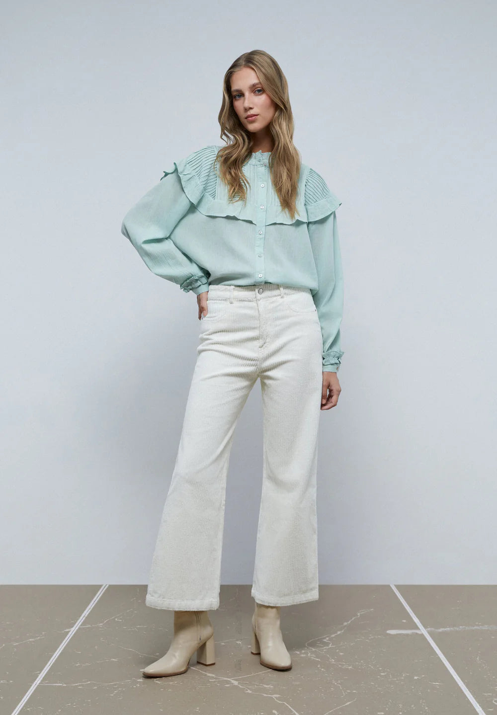 Blusa Pleat Ruffle
