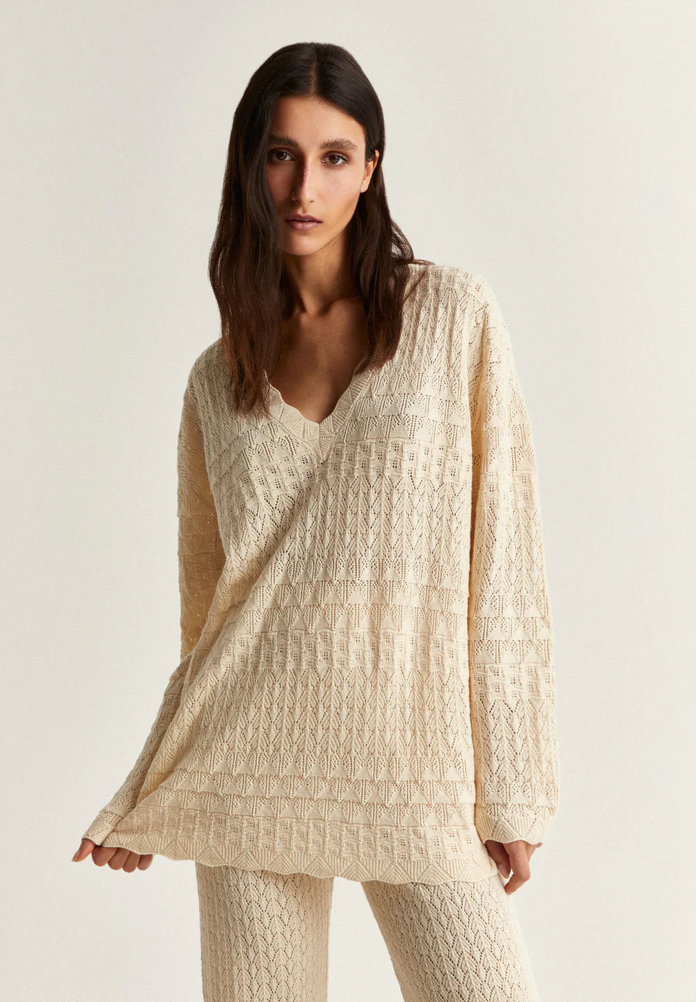 Sweater Pointelle Long