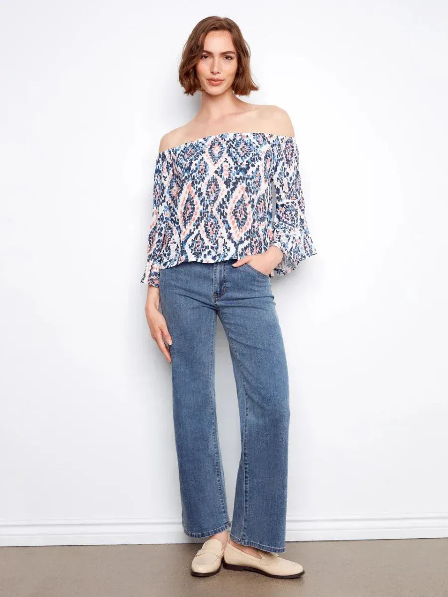 Blusa Offshoulder Estampado Ikat