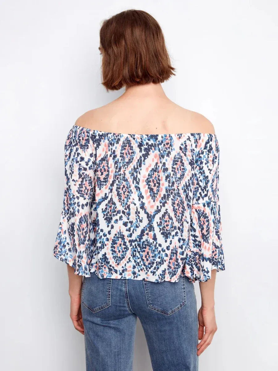Blusa Offshoulder Estampado Ikat