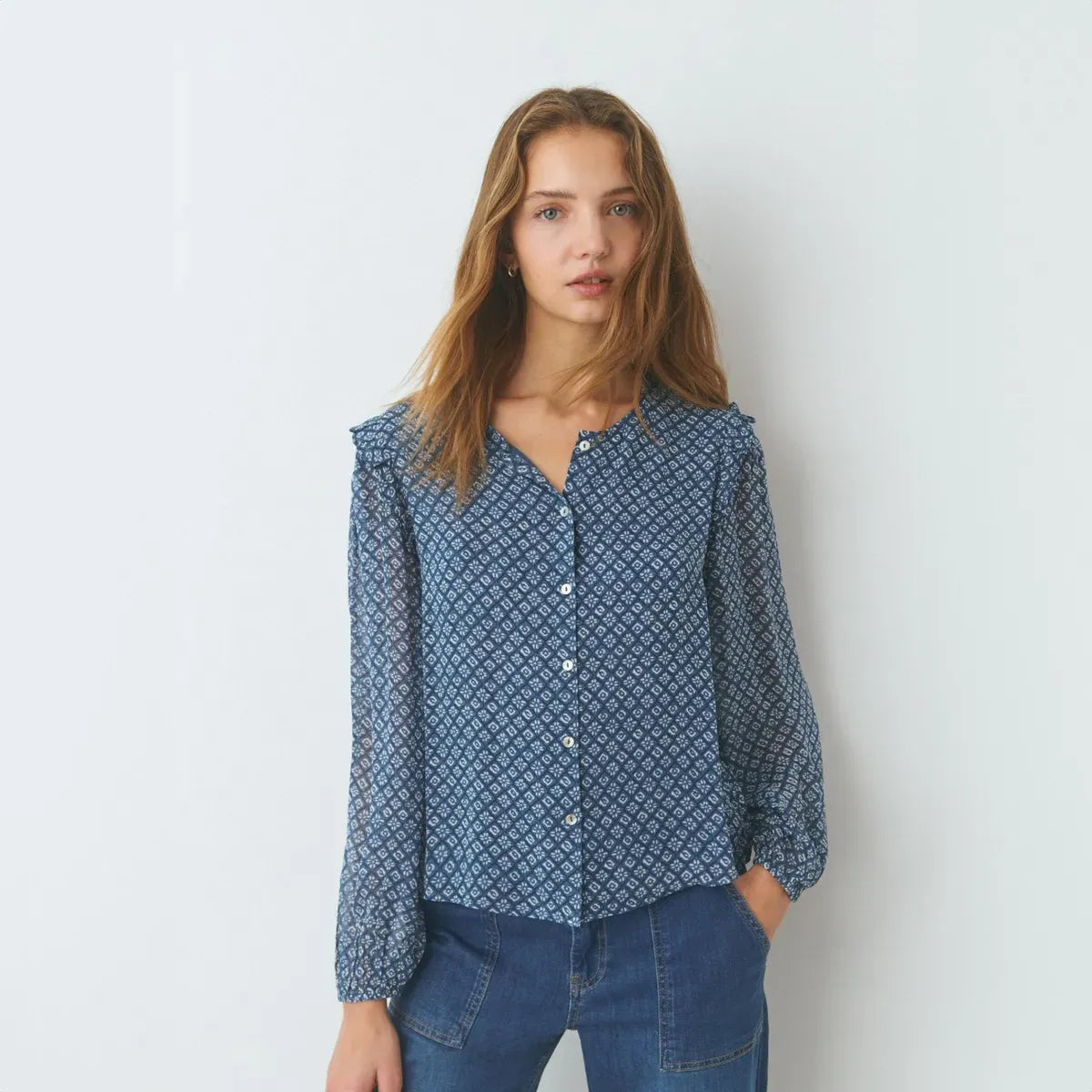 Blusa Estampada Boton