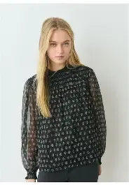 Blusa Estampada Gomas Cuello
