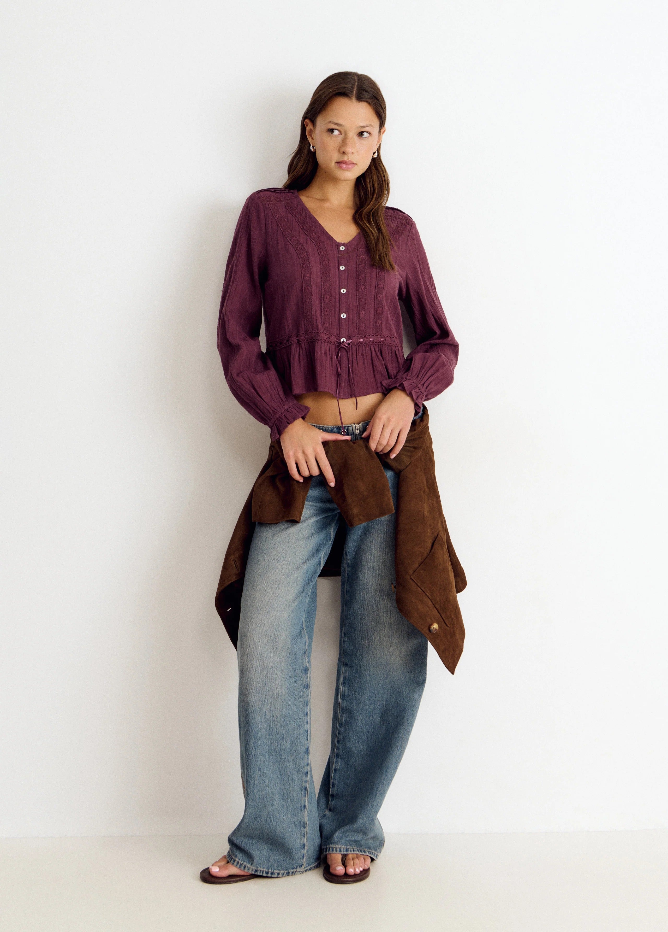Blusa Volante Estampada Brillo