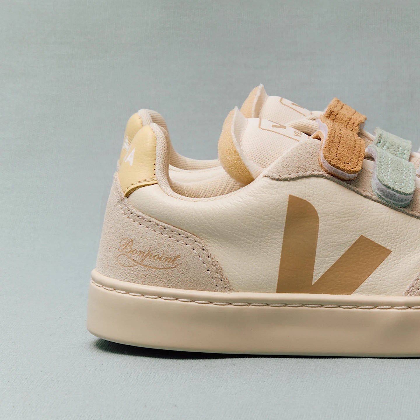 Tenis Veja Kids V-90 X Bonpoint Leather Pure Almond Natural