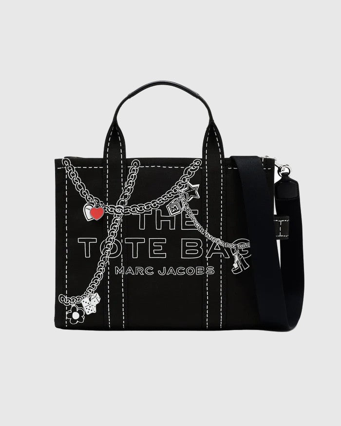 The Trompe L'Oeil Charm Canvas Medium Tote Bag MARC JACOBS TOTES Malva CO