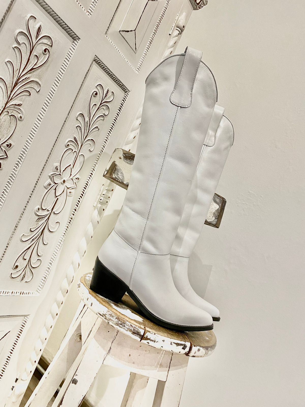 Bota Texana Extra Larga Blanca