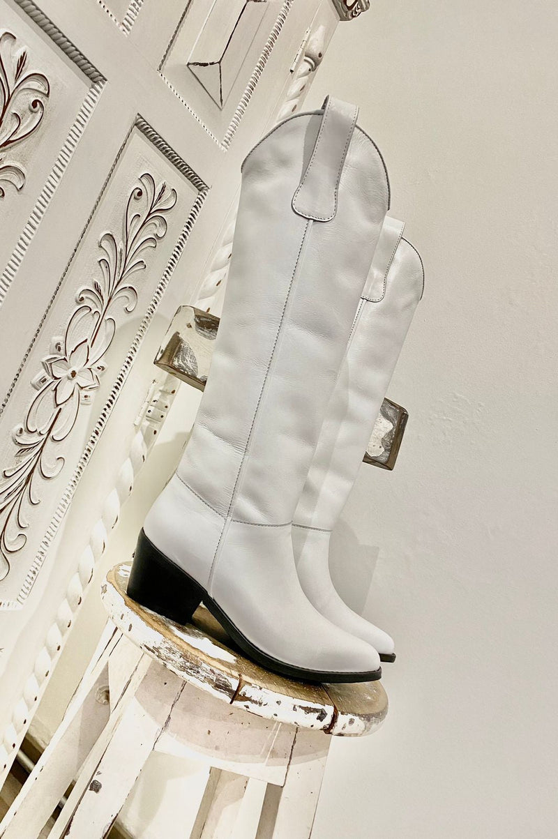 Bota Texana Extra Larga Blanca