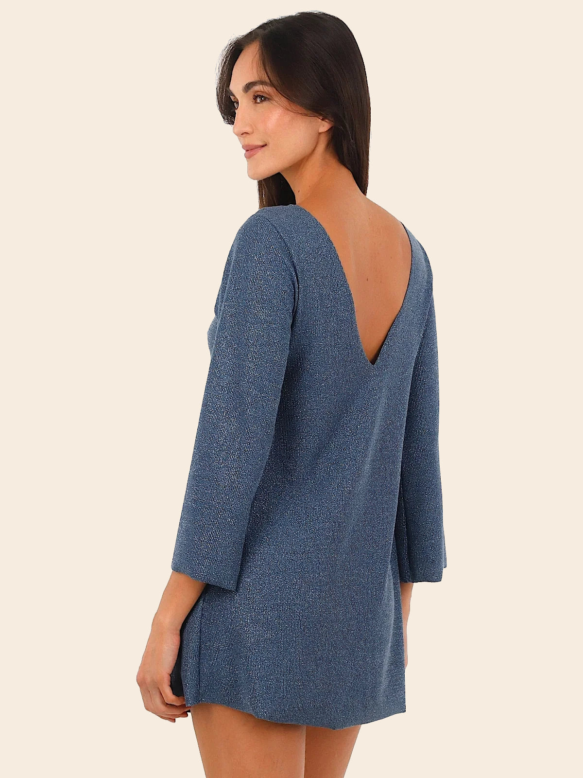 Mini Vestido Apogeo Textured Deep Blue