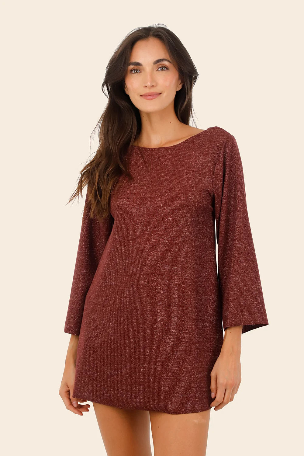 Mini Vestido Apogeo Textured Barn Red