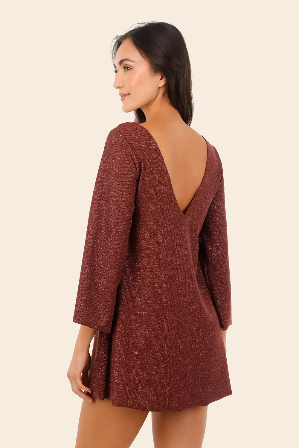 Mini Vestido Apogeo Textured Barn Red