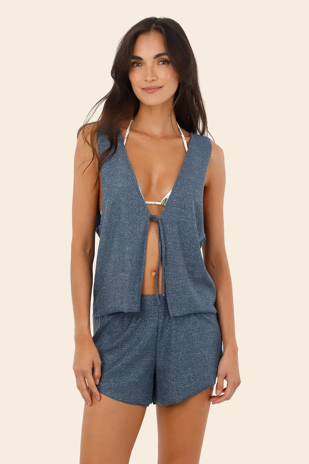 Chaleco Cove Textured Deep Blue