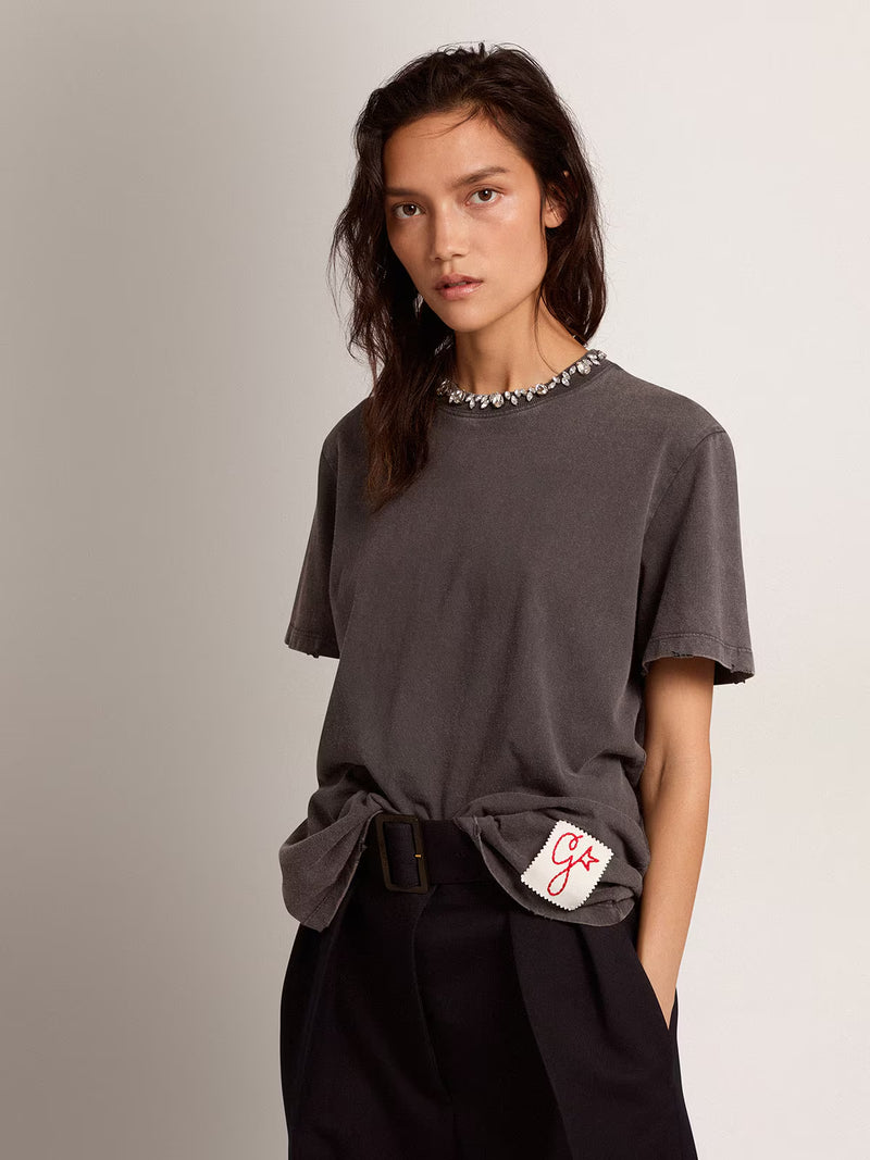 T-Shirt Golden Goose Distress Mujer