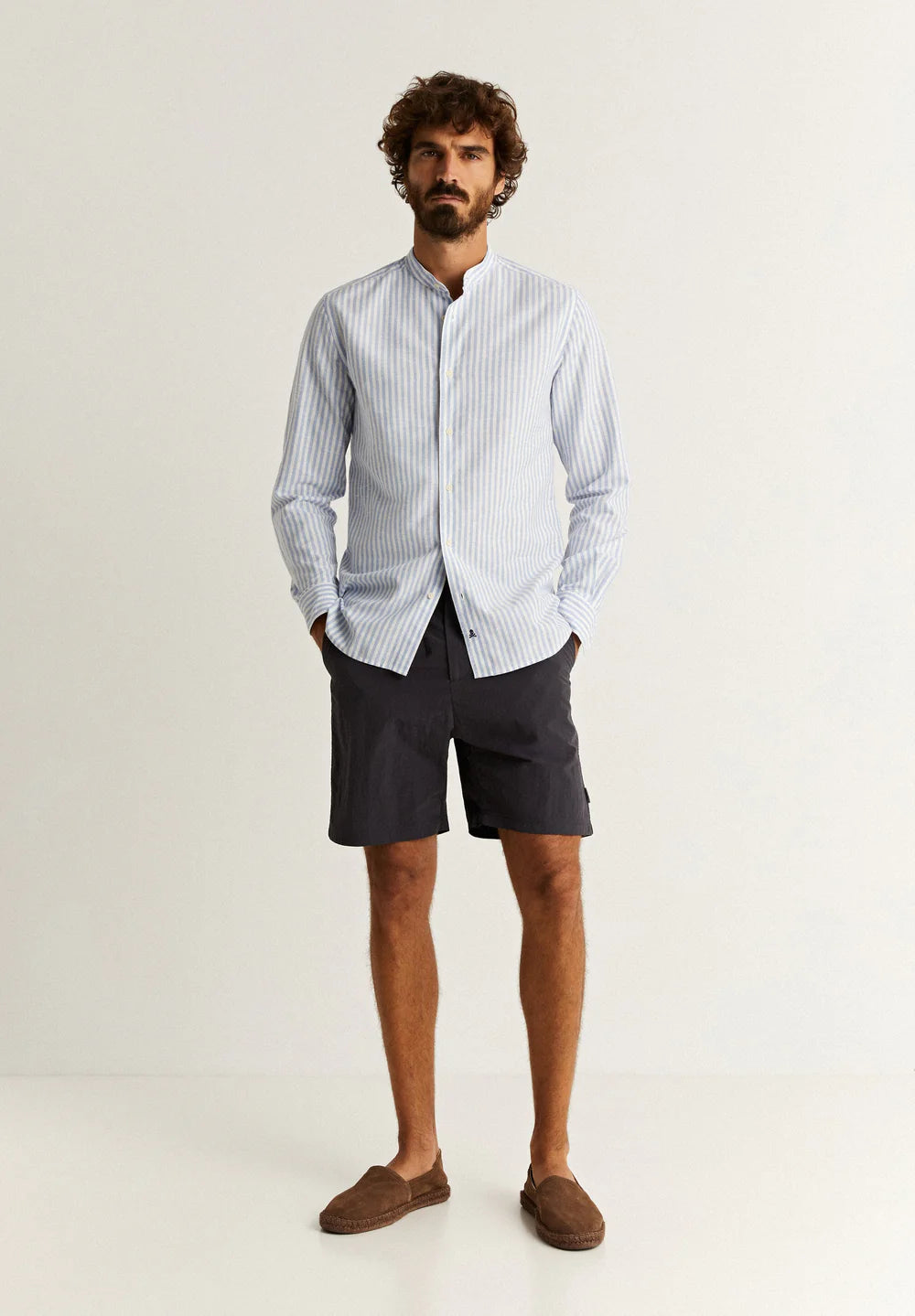 Camisa Abbot Mao Light Blue Stripes 39
