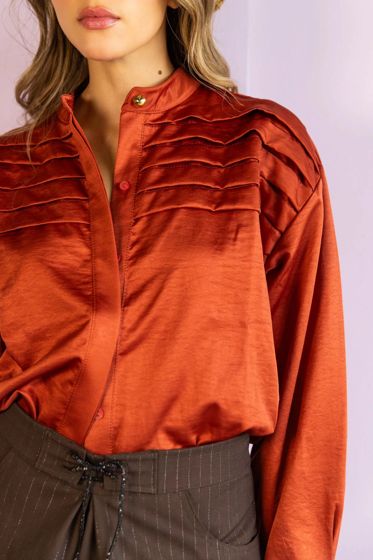 Camisa Eugenia Terracota FLOW CAMISAS Malva CO