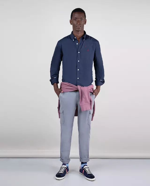 Camisa Algodon Garment Dyed Marino EL GANSO CAMISAS Malva CO