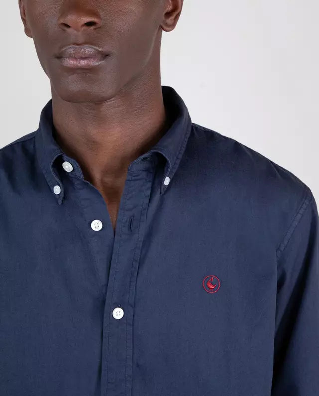 Camisa Algodon Garment Dyed Marino EL GANSO CAMISAS Malva CO