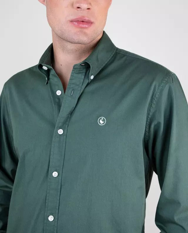 Camisa Algodon Garment Dyed Verde Oscuro EL GANSO CAMISAS Malva CO