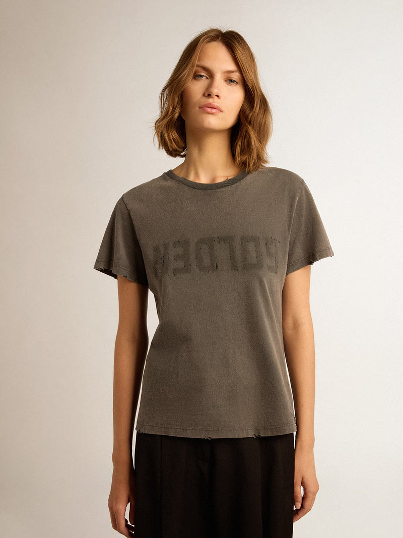 T-Shirt Golden Goose Distressed Mujer