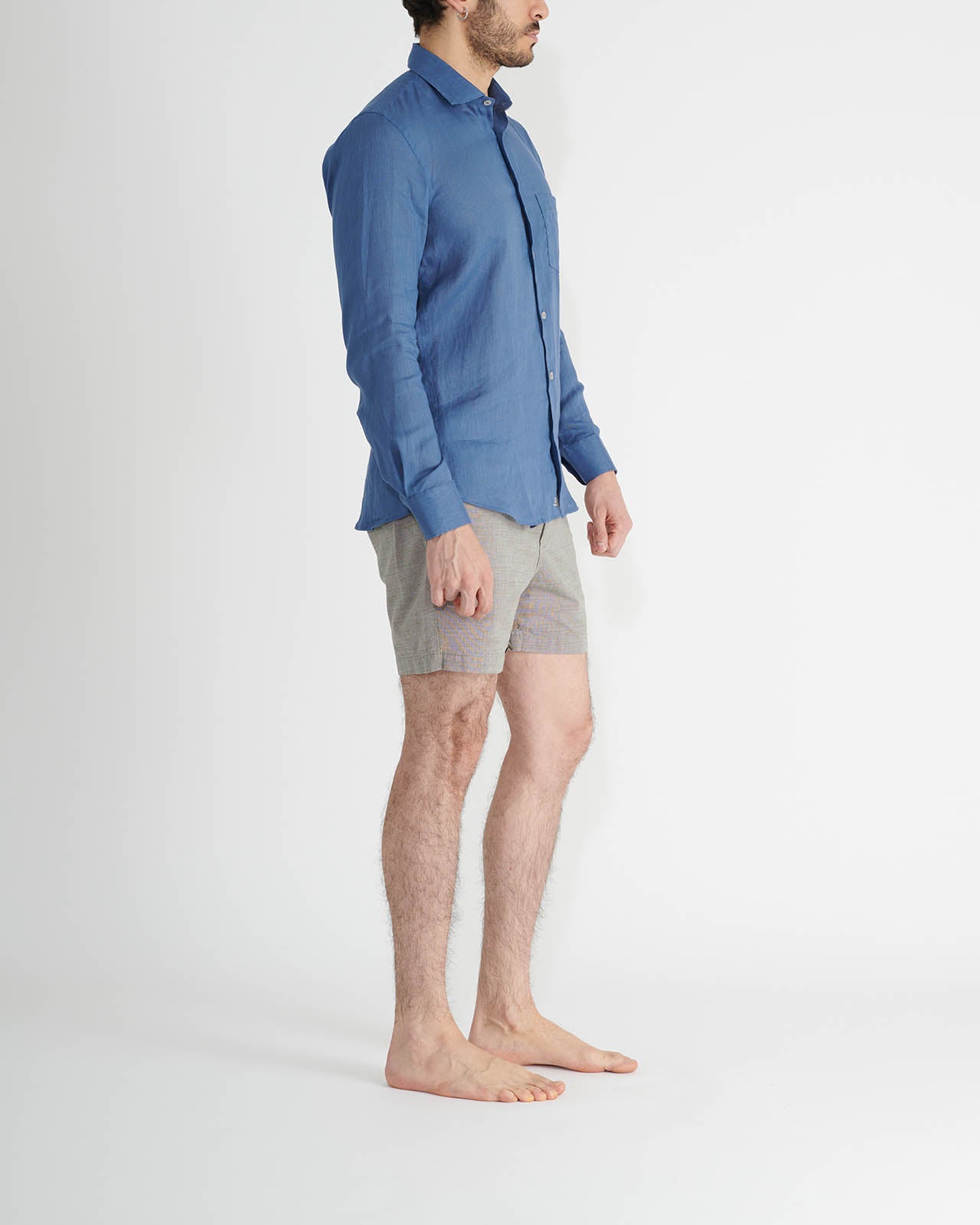 Camisa De Lino Manga Larga