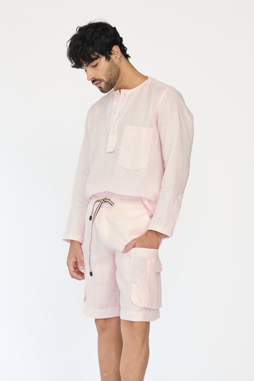 Camisa Lino Rosada