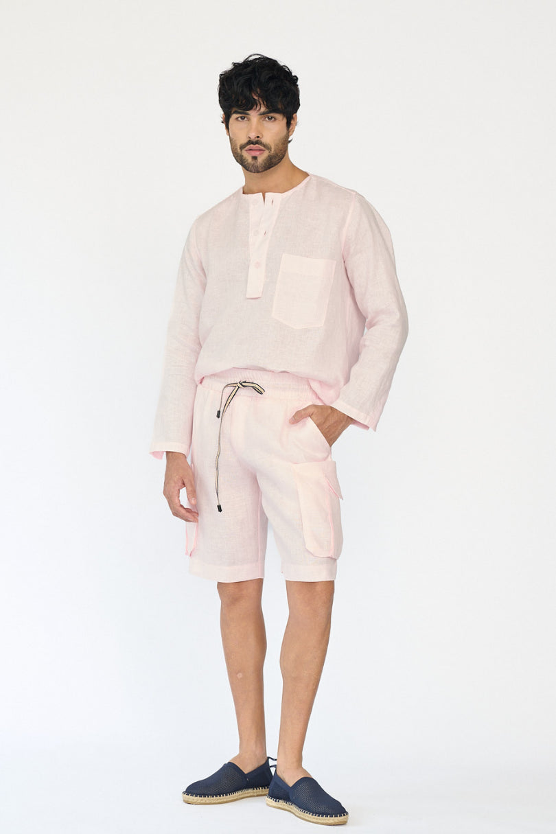 Camisa Lino Rosada