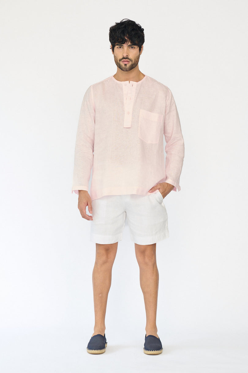 Camisa Lino Rosada