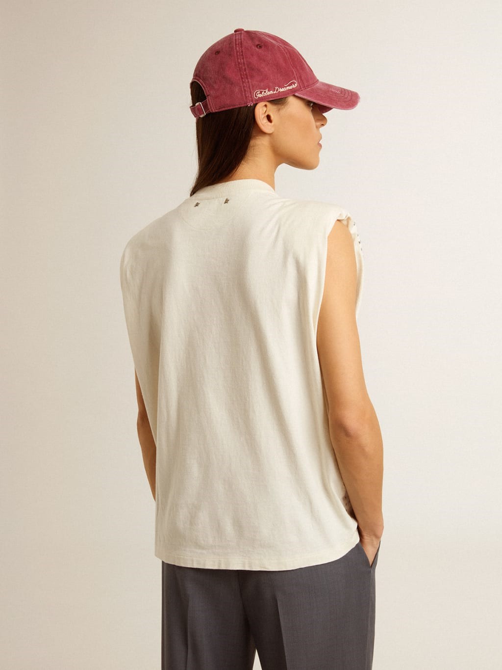 Camiseta Golden Goose Mujer Sleeveless Padded Shoulder