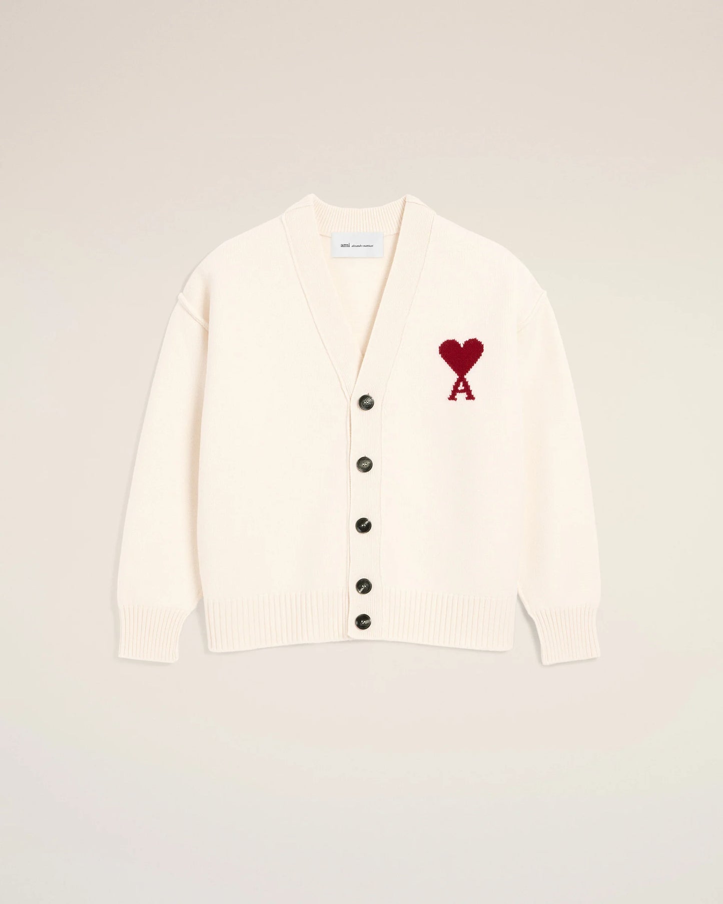 Cárdigan De Lana Natural Con Estampado Ami De Coeur CHAQUETAS Malva CO