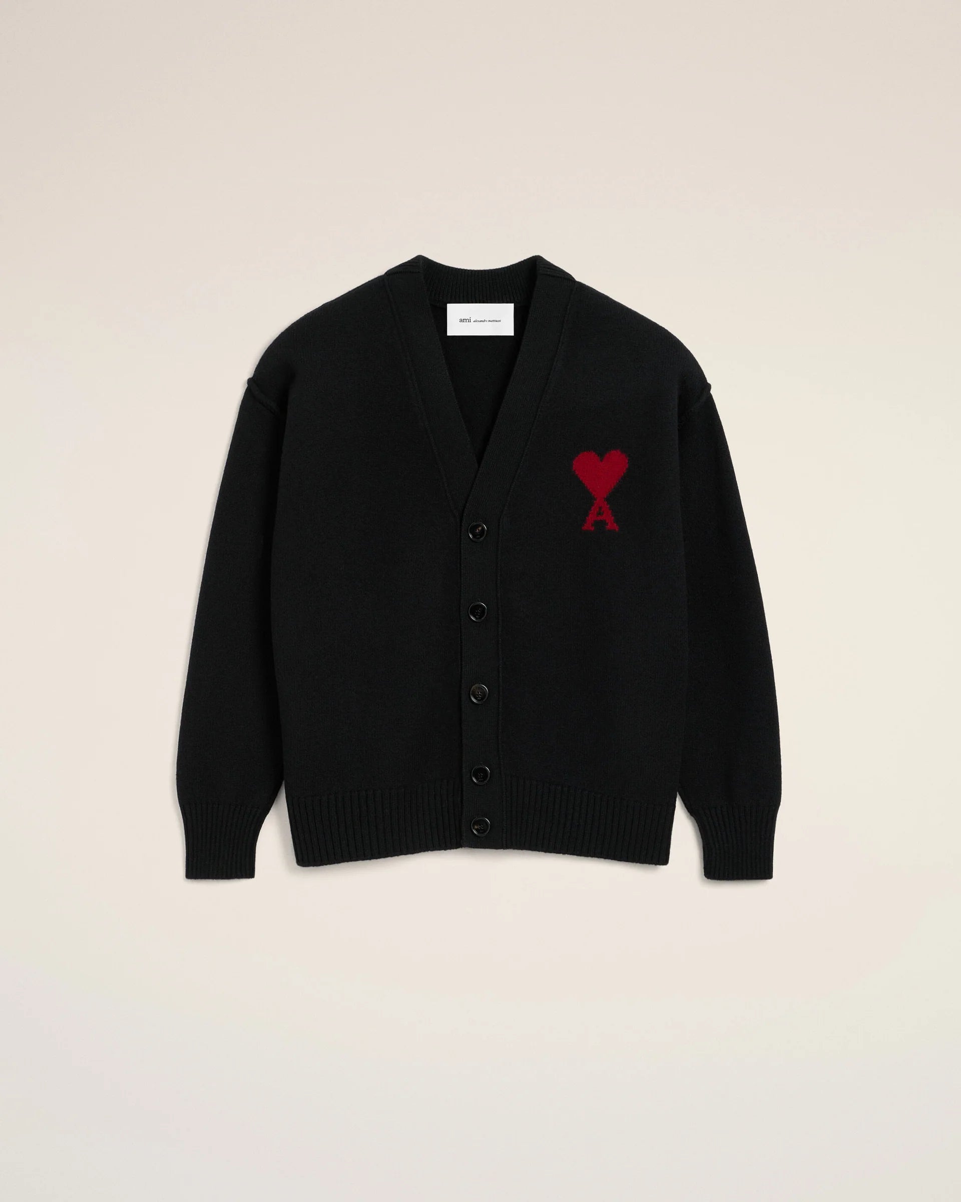 Cárdigan De Lana Negra Con Detalles Contrastantes De Ami De Coeur CHAQUETAS Malva CO