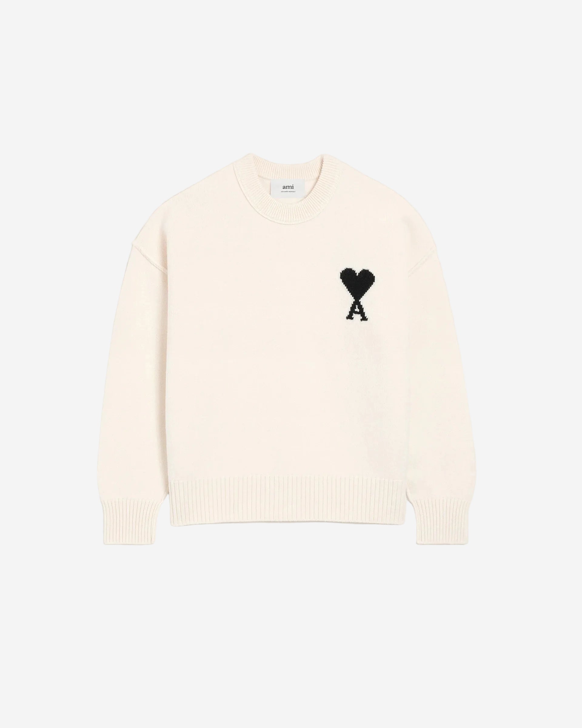 Jersey De Cuello Redondo De Lana Blanca Ami De Coeur CHAQUETAS Malva CO