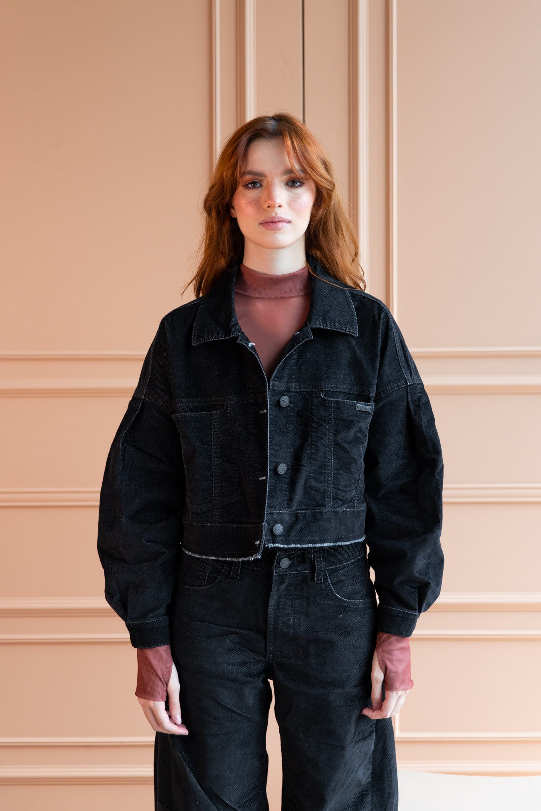 Chaqueta Balloon Velvet Black