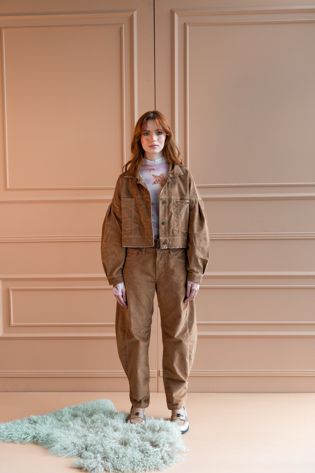 Chaqueta Balloon Velvet Caramel