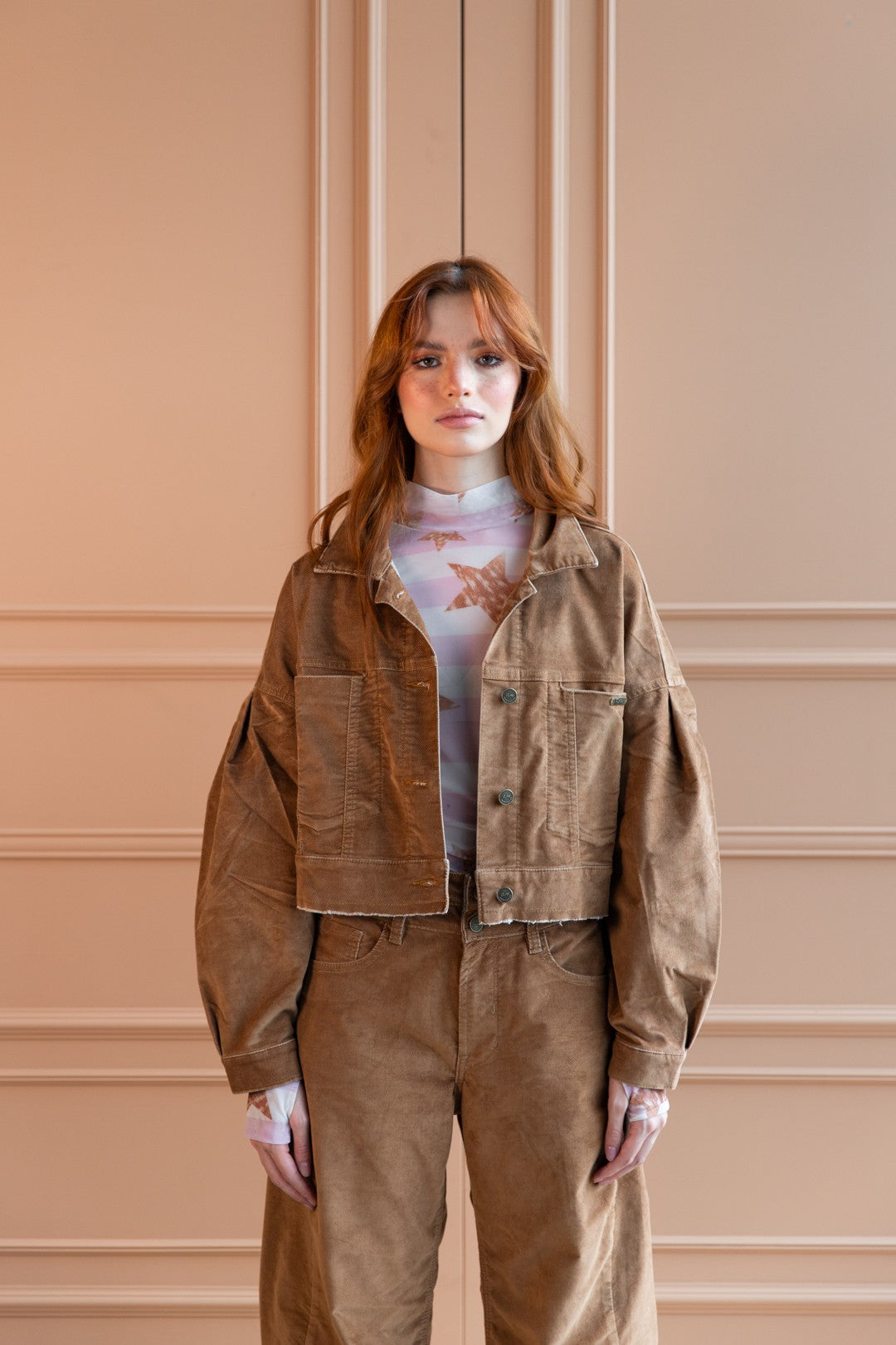 Chaqueta Balloon Velvet Caramel