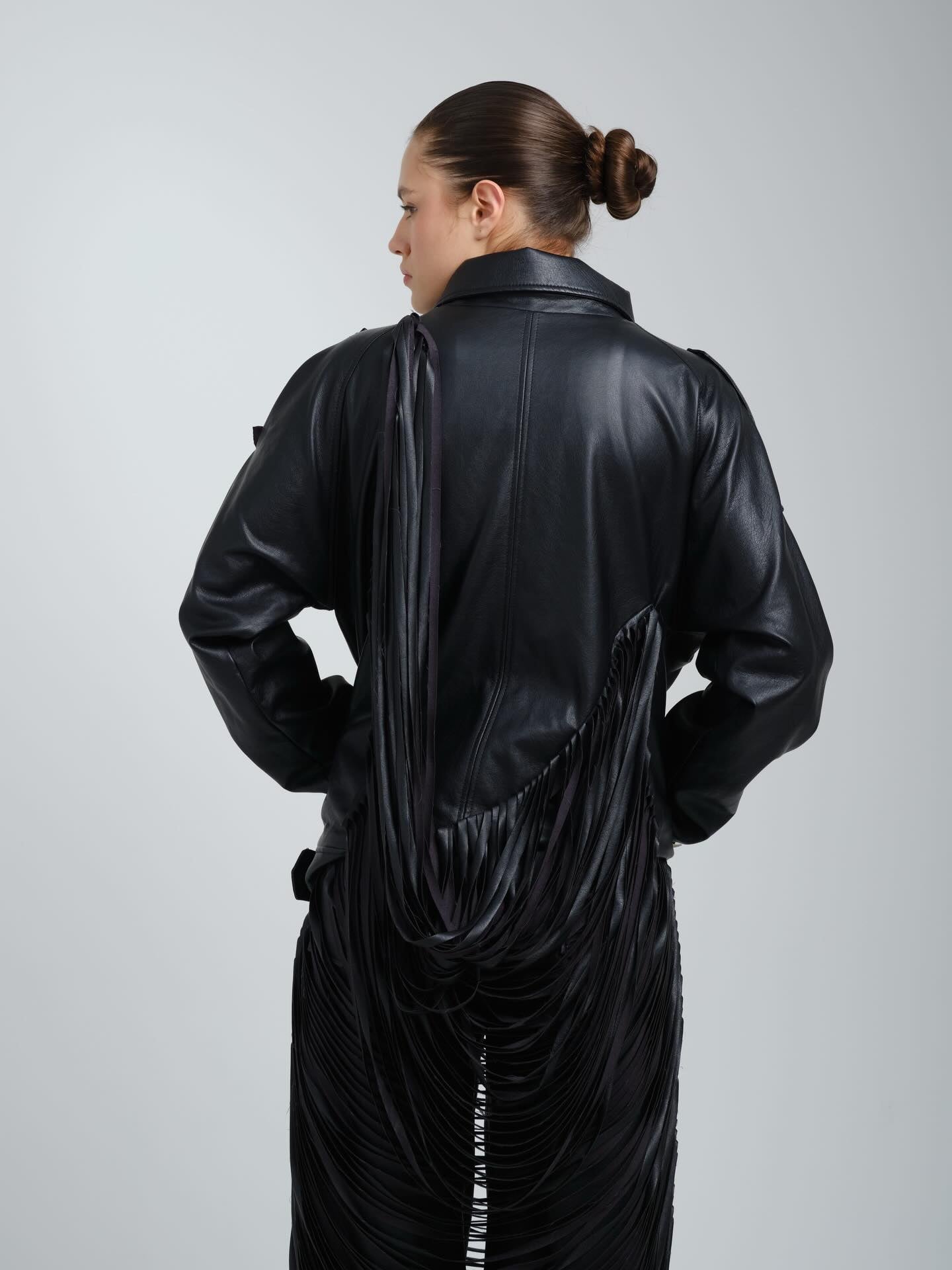 Chaqueta Biker Con Flecos Ravello
