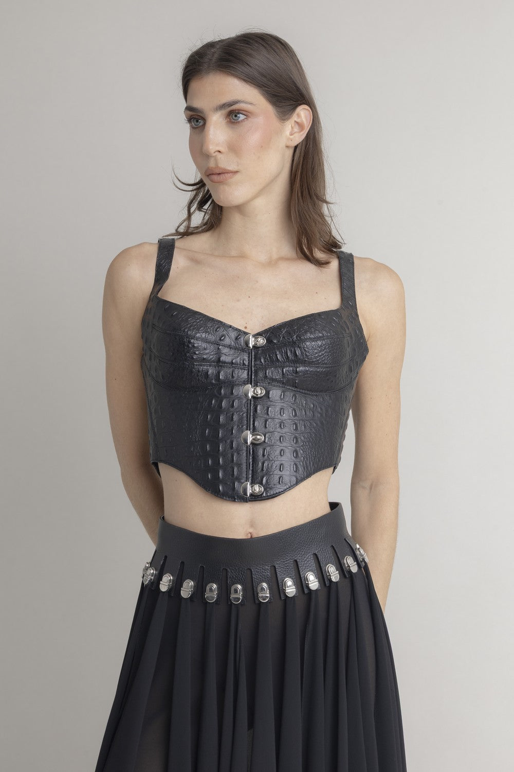 Crop Top Cocodrilo JORGE DUQUE CROP TOP Malva CO