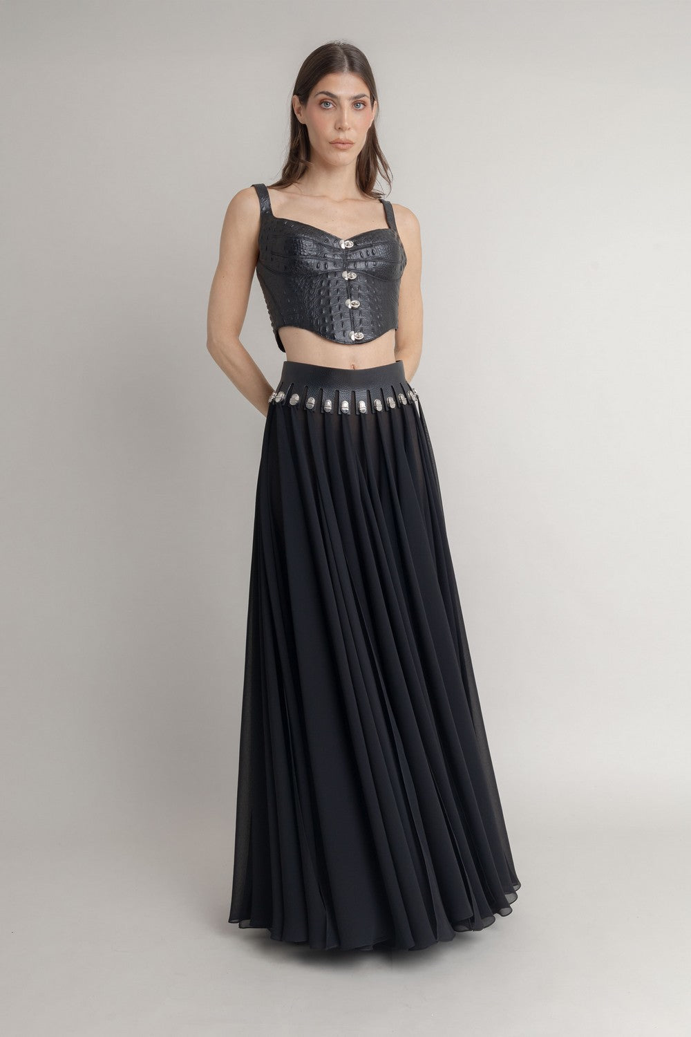 Crop Top Cocodrilo JORGE DUQUE CROP TOP Malva CO