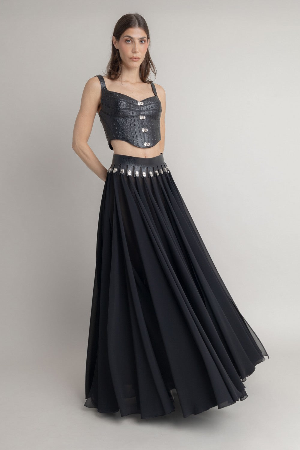 Crop Top Cocodrilo JORGE DUQUE CROP TOP Malva CO