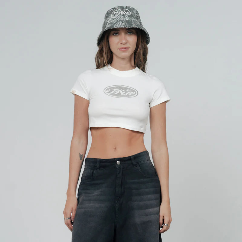 Crop Top Python Blanco