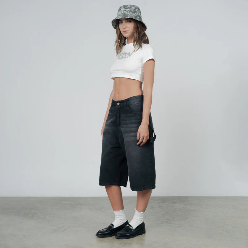 Crop Top Python Blanco