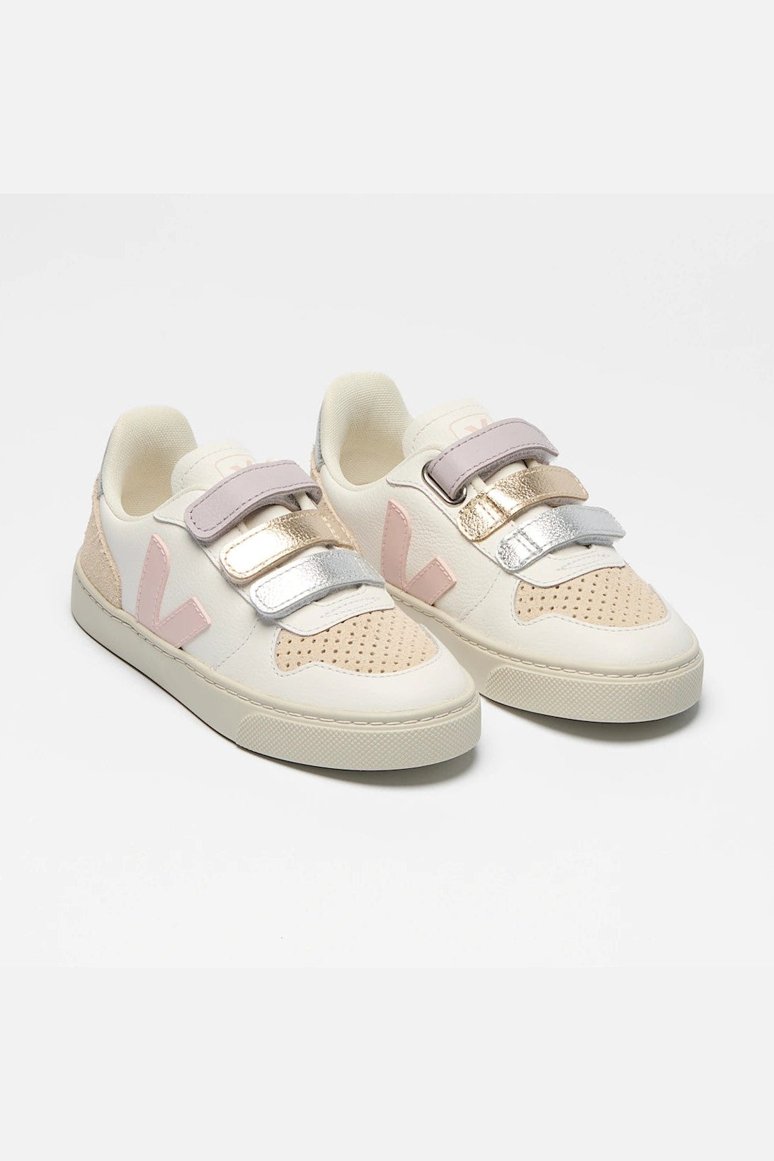 Tenis Veja Kids V-10 Leather White Petale