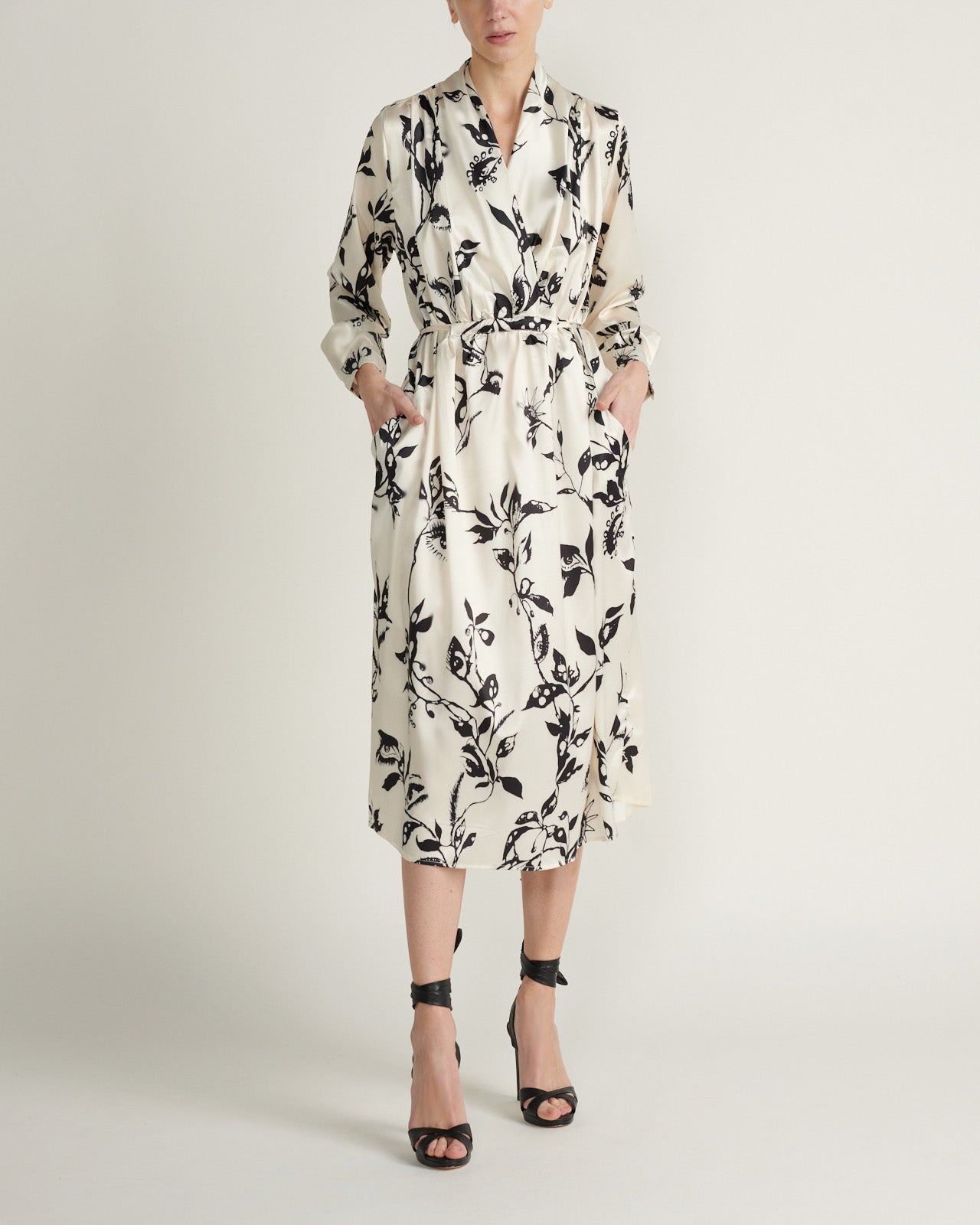 Vestido Camisero Largo Manga Larga - Main Image