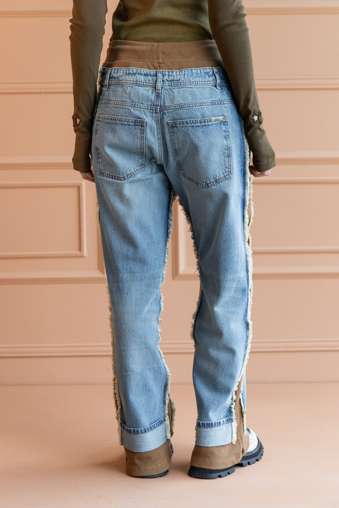 Pantalón Denim Jogger Camel